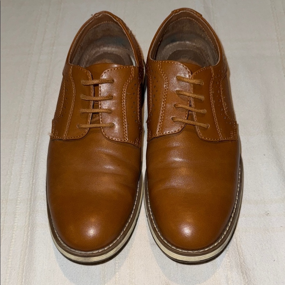 Bruno Marc Men's Tan Leather Dress Shoes EUC 7